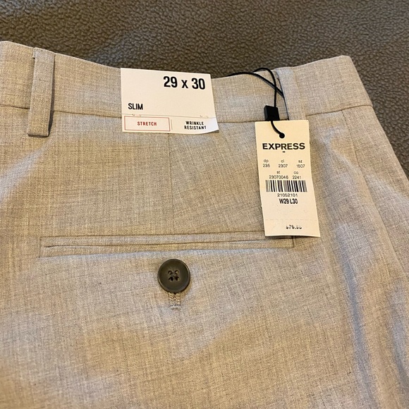 Express Men Slim Grey Dress Pants (30x30) - Picture 2 of 3